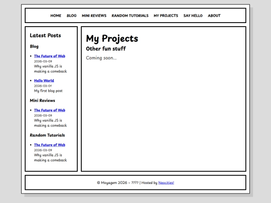 projects screenshot