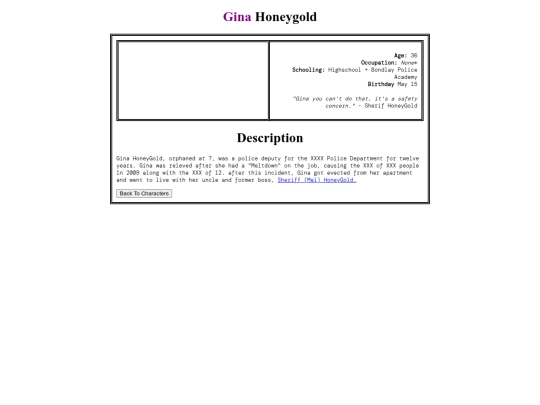 HOME/WIKKI/BOSS SURVIVE/ARROW/PEOPLE/Gina-Honeygold screenshot