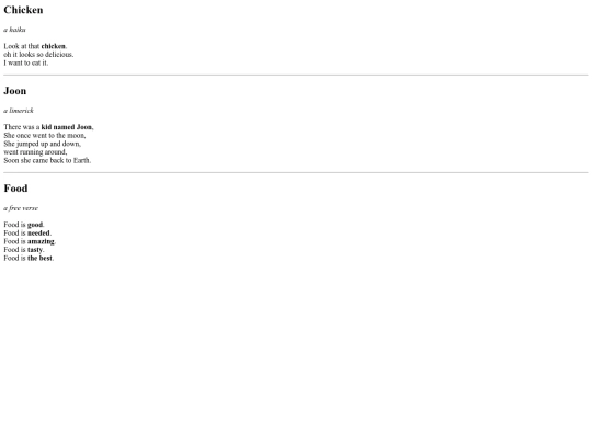 Poem screenshot