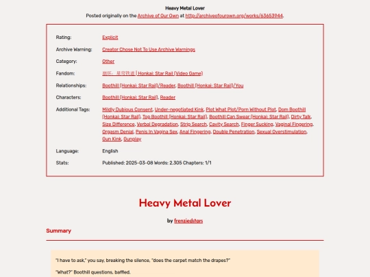 fanfiction_archive/Heavy_Metal_Lover screenshot