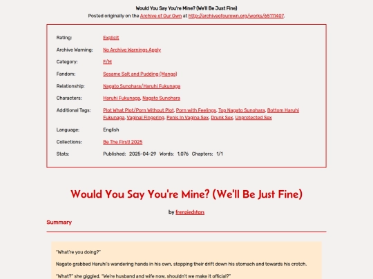 fanfiction_archive/Would_You_Say_Youre_Mine screenshot
