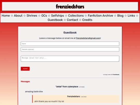 guestbook screenshot
