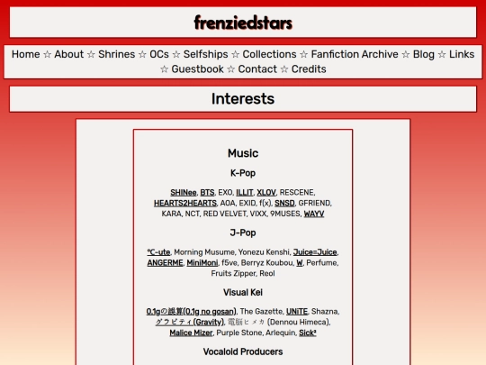 interests screenshot