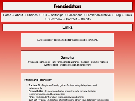 links screenshot