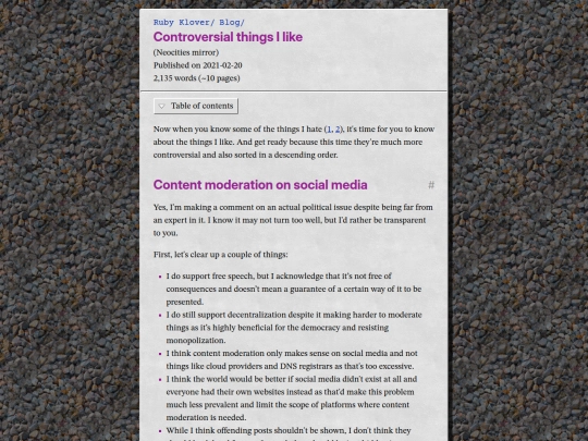 blog/controversial-things-i-like screenshot