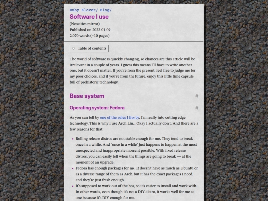 blog/software-i-use screenshot