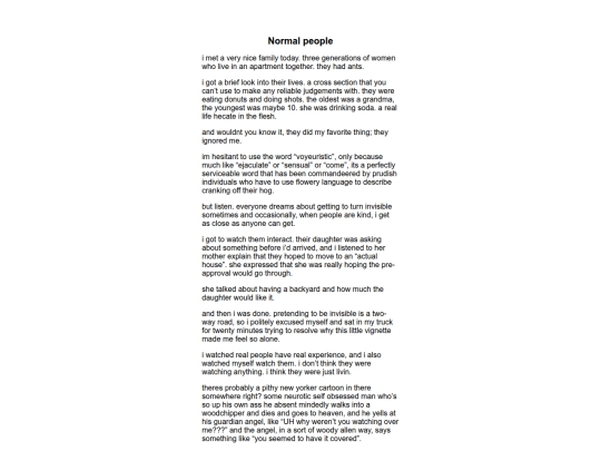 normalposts/normalpeople screenshot