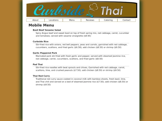 Curbside Thai/ctMenu screenshot