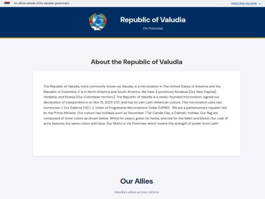 aboutvaludia screenshot