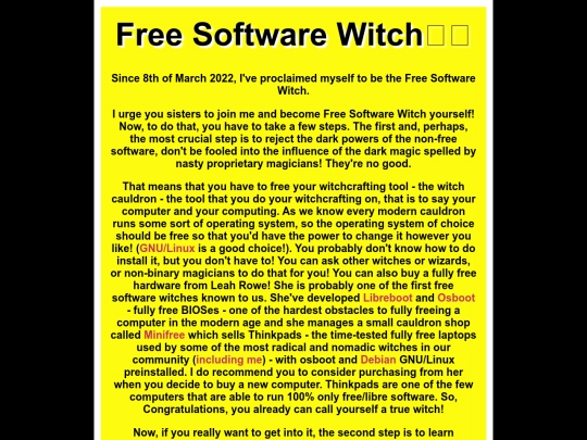 freesoftwarewitch screenshot