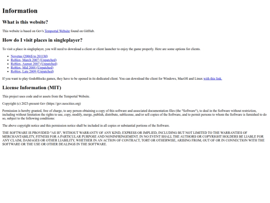 info screenshot