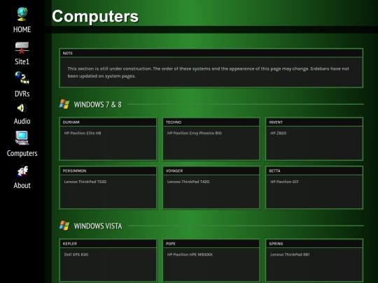 systems screenshot