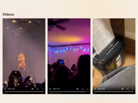 videos screenshot