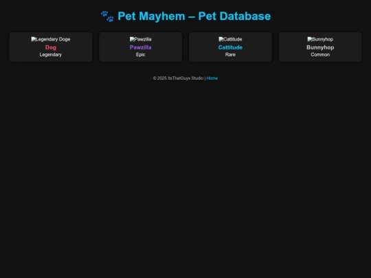 pet-database screenshot