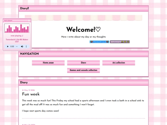 Diary screenshot