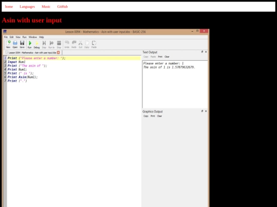 basic256tutorials/examples/lesson-0094-mathematics-asin-with-user-input screenshot