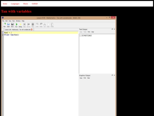 basic256tutorials/examples/lesson-0149-mathematics-tan-with-variables screenshot