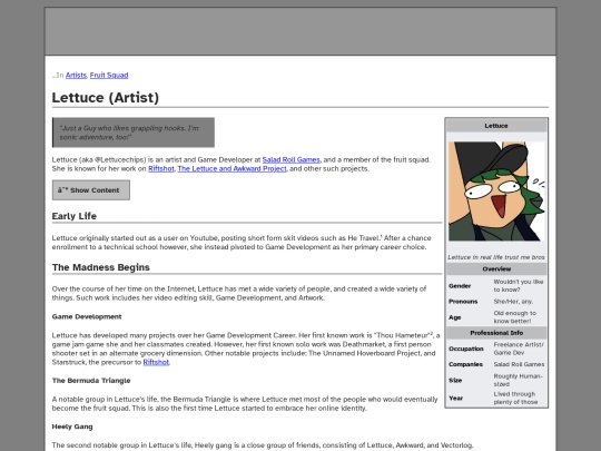Wiki/lettuceWikiPage screenshot