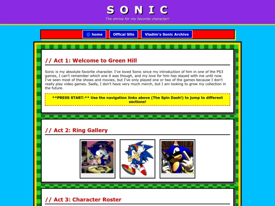 shrine_homes/sonic screenshot