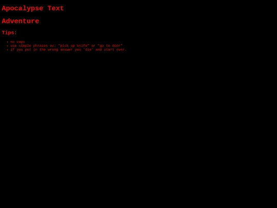 TextAdventure/TextAdventure screenshot