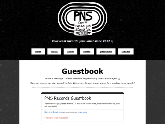 guestbook screenshot