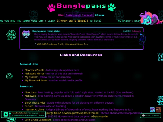 links screenshot
