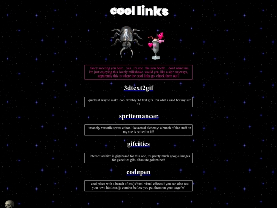 links screenshot