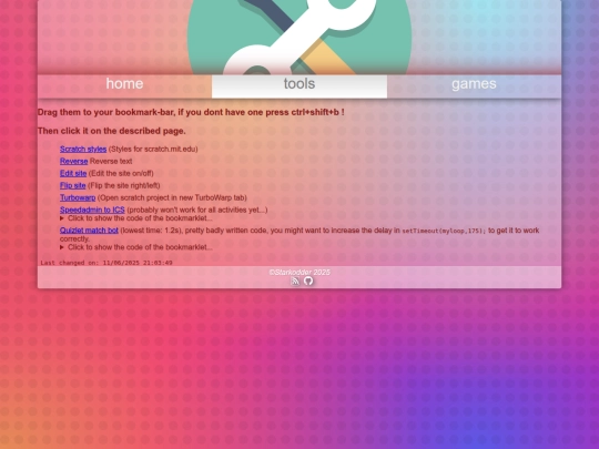 tools/bookmarklets screenshot