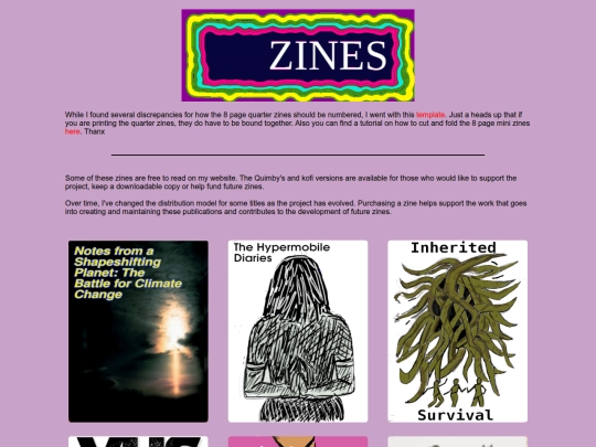 zines screenshot