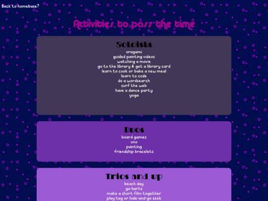 activities screenshot