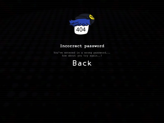 incorrectpassword screenshot