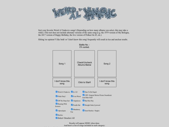 music/weird-al/ranker screenshot