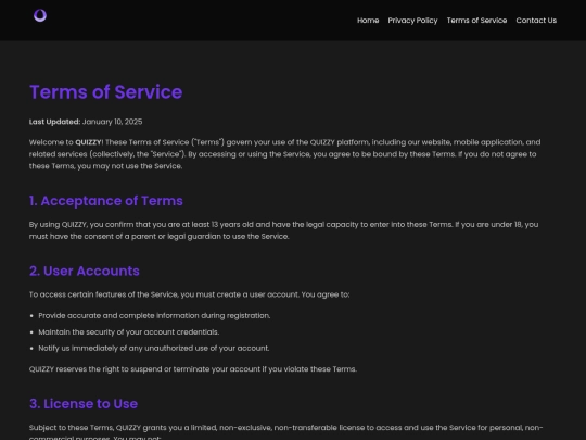 terms screenshot