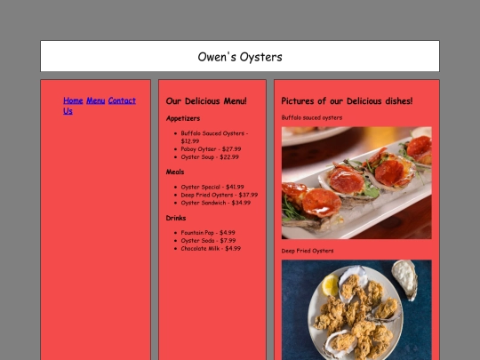 menu screenshot