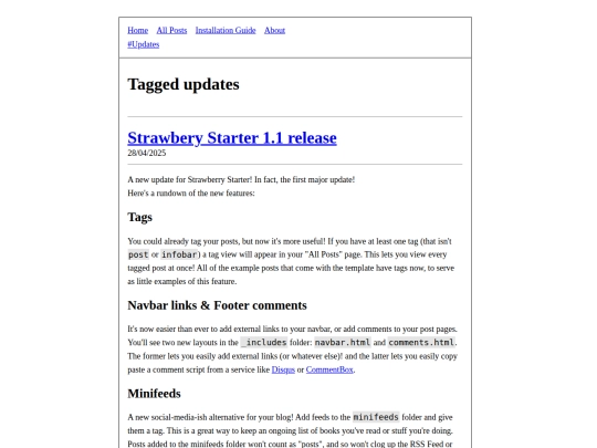 blog/tags/updates screenshot