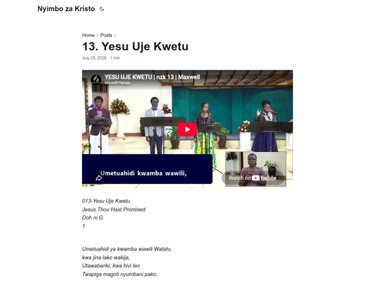 posts/13.-yesu-uje-kwetu screenshot