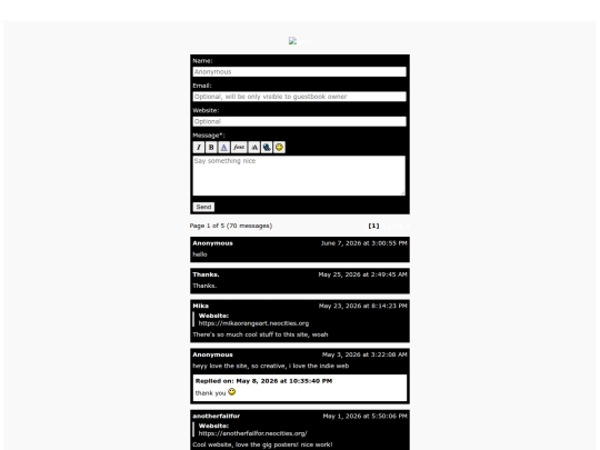guestbook screenshot