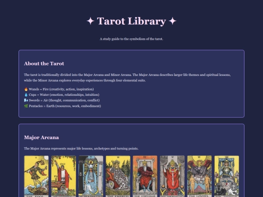 tarot screenshot