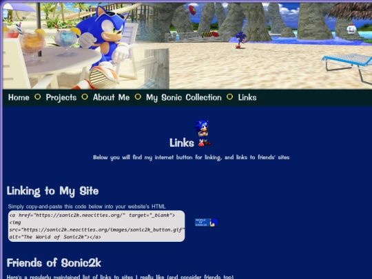 links screenshot