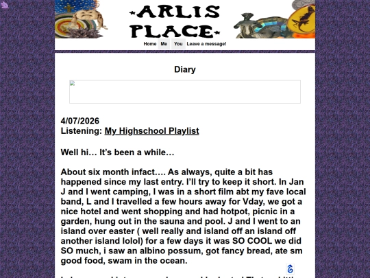 Diary screenshot