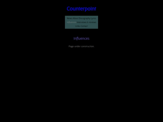 influences screenshot