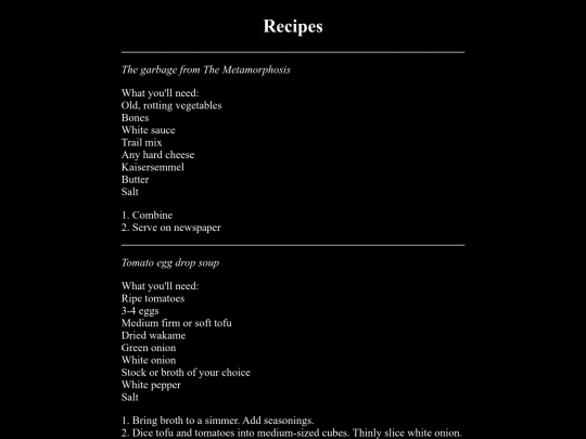 recipes screenshot