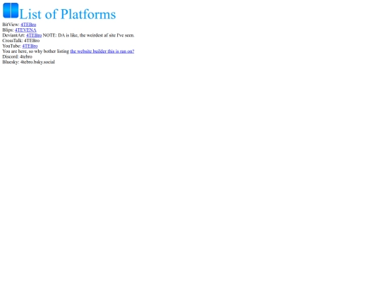 platforms screenshot