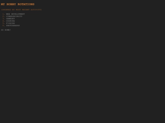 pages/hobbies screenshot