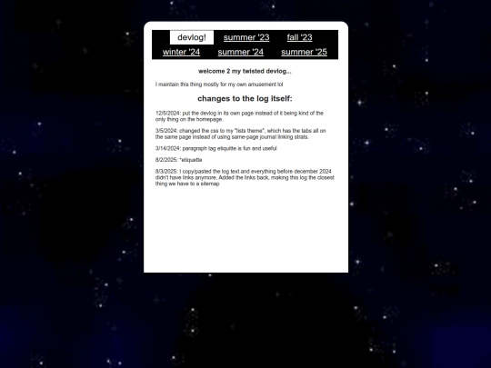 log screenshot