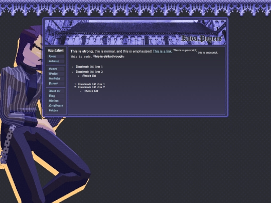 Page template screenshot