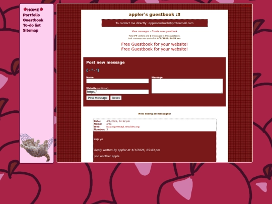 guestbook screenshot