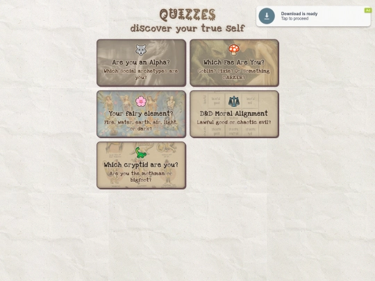 programs/quizes screenshot