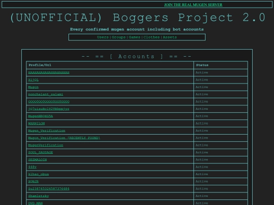users screenshot