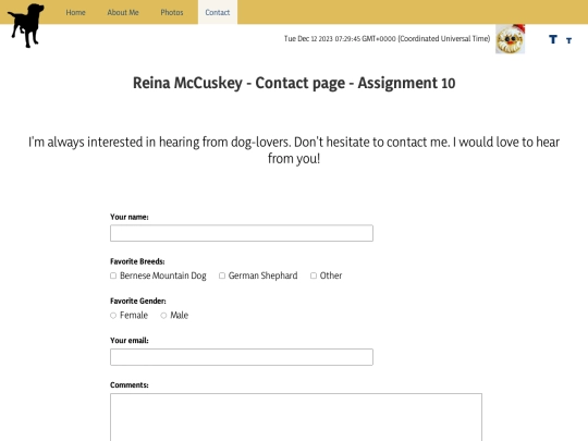 Assignment10/contact screenshot